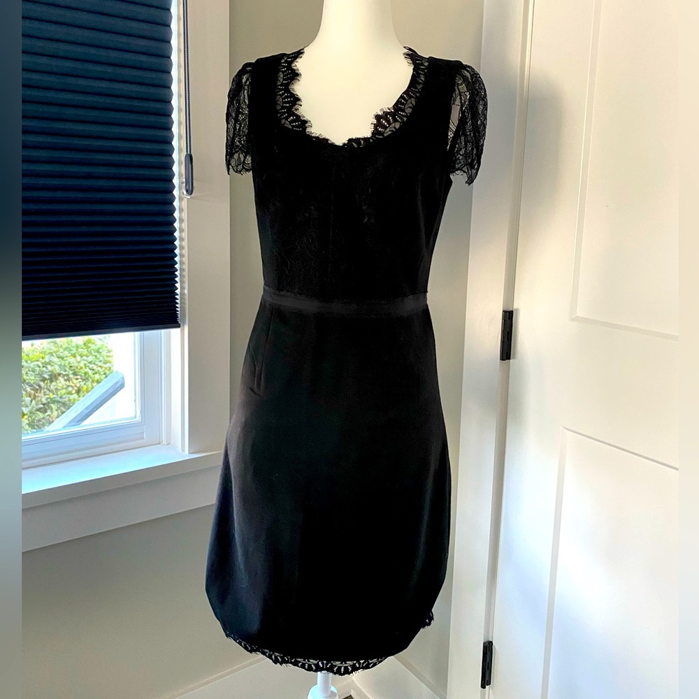 Rebecca Taylor black dress with stunning lace detail- EUC